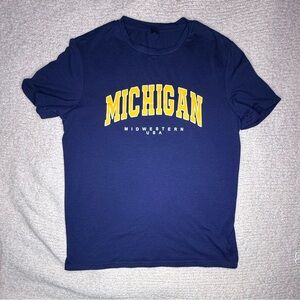 SHEIN Michigan Midwestern USA Navy Blue T-Shirt size medium